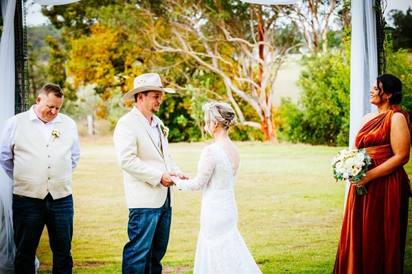 Nat and Darren's riverside wedding at Camp on Hunter, Elderslie — frame 10 from the Hunter Valley real wedding gallery
