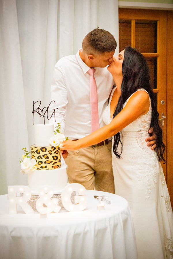 Rachel and Greg together as the evening settles over their Luskintyre Airfield wedding in the Hunter Valley