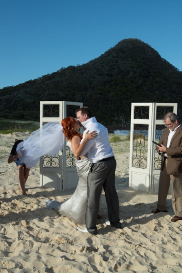 Sandra and Andrew's wedding reception at Shoal Bay Country Club, Port Stephens, looking out over the bay